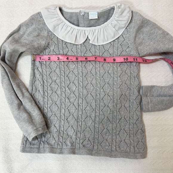 EdgeHill Collection long sleeve peter pan collar sweater - gray - sz 5 - Picture 6 of 9